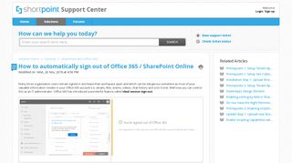 
                            8. How to automatically sign out of Office 365 / SharePoint Online ...