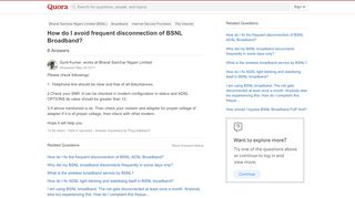 
                            7. How to avoid frequent disconnection of BSNL Broadband - Quora