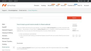 
                            9. How to back up and restore emails in cPanel webmail - Email service