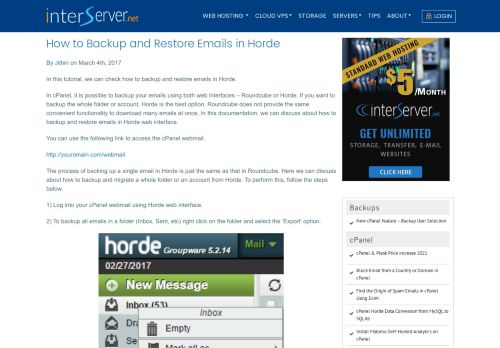 
                            11. How to Backup and Restore Emails in Horde - Interserver Tips