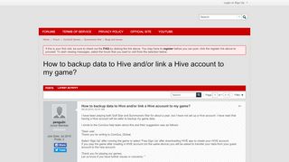 
                            4. How to backup data to Hive and/or link a Hive account to my game ...