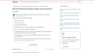 
                            3. How to backup my Dream League soccer account - Quora