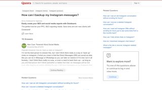 
                            10. How to backup my Instagram messages - Quora