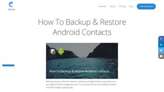 
                            7. How To Backup & Restore Android Contacts - Covve