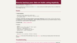 
                            7. How-to backup your data on hubic using duplicity