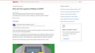 
                            11. How to be a guest on Roblox in 2018 - Quora