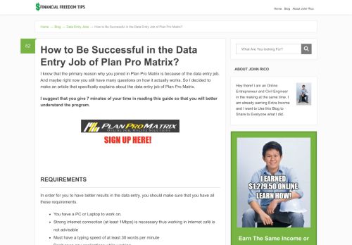 
                            9. How to Be Successful in the Data Entry Job of Plan Pro Matrix ...