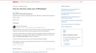 
                            2. How to become a beta user of WhatsApp - Quora