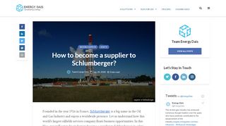 
                            9. How to become a supplier to Schlumberger? - Insights - Energy Dais