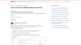 
                            11. How to become affiliate partner of myntra - Quora