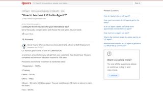 
                            13. 'How to become LIC India Agent?' - Quora