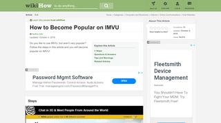 
                            11. How to Become Popular on IMVU: 4 Steps (with Pictures) - wikiHow