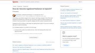 
                            4. How to become registered freelancer on Upwork - Quora