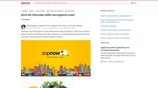 
                            6. How to become seller on zopnow.com - Quora