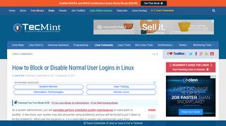 
                            11. How to Block or Disable Normal User Logins in Linux - Tecmint