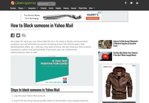 
                            13. How to Block someone in Yahoo Mail | Ubergizmo