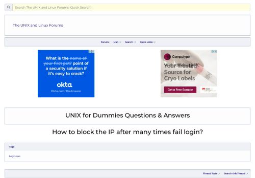 
                            8. How to block the IP after many times fail login? - Unix.com