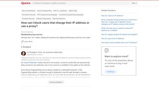 
                            3. How to block users that change their IP address or use a proxy - Quora