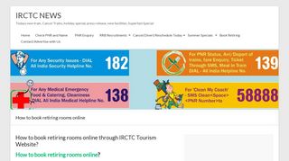 
                            7. How to book retiring rooms online? - IRCTC NEWS