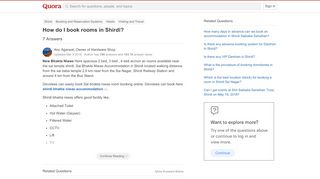 
                            13. How to book rooms in Shirdi - Quora