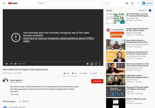 
                            13. How to Book SOL-DU Degree Online Appointment - YouTube