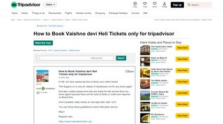 
                            12. How to Book Vaishno devi Heli Tickets only for tripadvisor - Katra ...