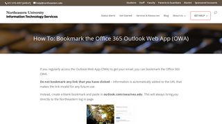 
                            12. How To: Bookmark the Office 365 Outlook Web App (OWA ...