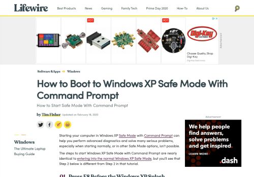 
                            7. How to Boot to Windows XP Safe Mode With Command Prompt