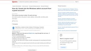 
                            7. How to break into the Windows admin account from a guest account ...