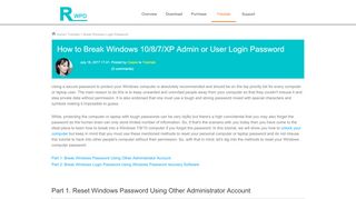 
                            10. How to Break Windows 10/8/7/XP Login Password in 2 Ways