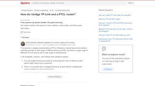 
                            10. How to bridge TP-Link and a PTCL router - Quora