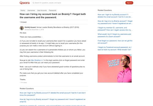 
                            13. How to bring my account back on Brainly - Quora