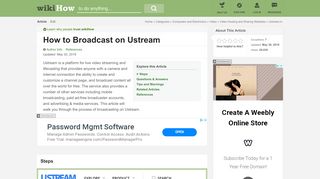 
                            13. How to Broadcast on Ustream: 11 Steps (with Pictures) - wikiHow