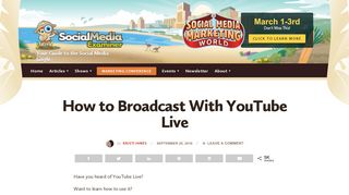 
                            11. How to Broadcast With YouTube Live : Social Media Examiner