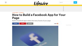 
                            6. How to Build a Facebook App for Your Own Page - Lifewire