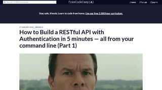
                            2. How to Build a RESTful API with Authentication in 5 minutes — all ...