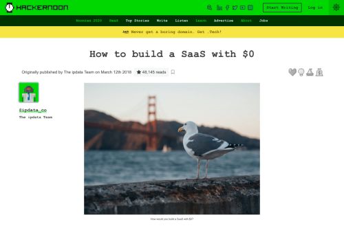 
                            8. How to build a SaaS with $0 – Hacker Noon