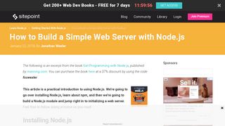 
                            8. How to Build a Simple Web Server with Node.js — SitePoint