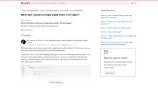 
                            13. How to build a single page multi-site login - Quora