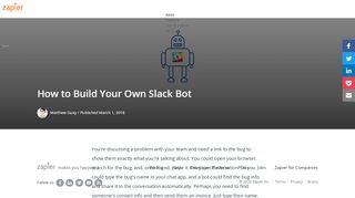 
                            7. How to Build a Slack Bot in 5 Minutes - Zapier