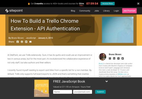
                            8. How To Build a Trello Chrome Extension - API Authentication - SitePoint