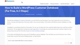 
                            8. How to Build a WordPress Customer Database (For Free, In 3 Steps)