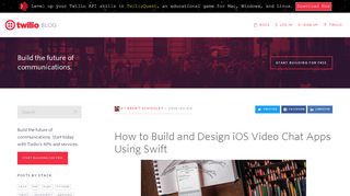 
                            8. How to Build and Design iOS Video Chat Apps Using Swift - Twilio