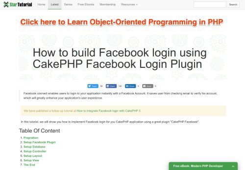 
                            4. How to build Facebook login using CakePHP Facebook Login Plugin