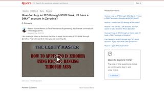 
                            8. How to buy an IPO through ICICI Bank, if I have a DMAT account in ...