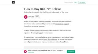 
                            8. How to Buy BUNNY Tokens – BunnyToken – Medium