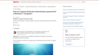 
                            11. How to bypass (hack) the administrator password of a Windows 7 ...