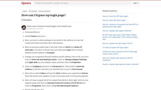 
                            12. How to bypass isp login page - Quora