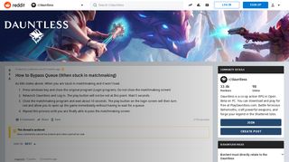 
                            1. How to Bypass Queue (When stuck in matchmaking) : dauntless - Reddit