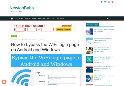 
                            2. How to bypass Wi-Fi login page on Android and Windows - NewtonBaba